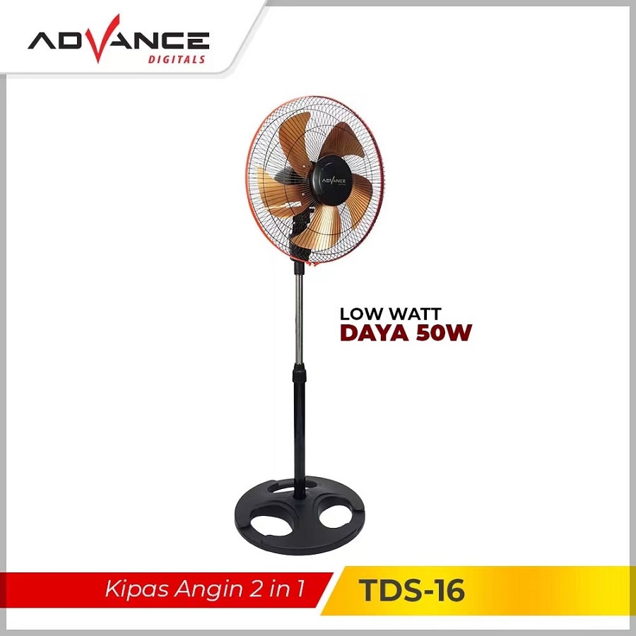 KIPAS ANGIN BERDIRI 16IN 16 INCH 2 IN 1 KIPAS ANGIN ADVANCE 5 BALING ANGIN KUAT STANDFAN