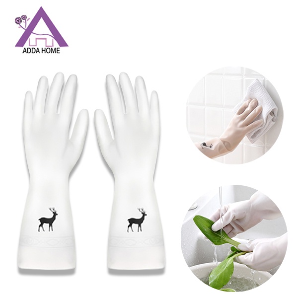 Sarung Pelindung Tangan Latex Cuci Piring WC Waterproof Hand Glove Putih