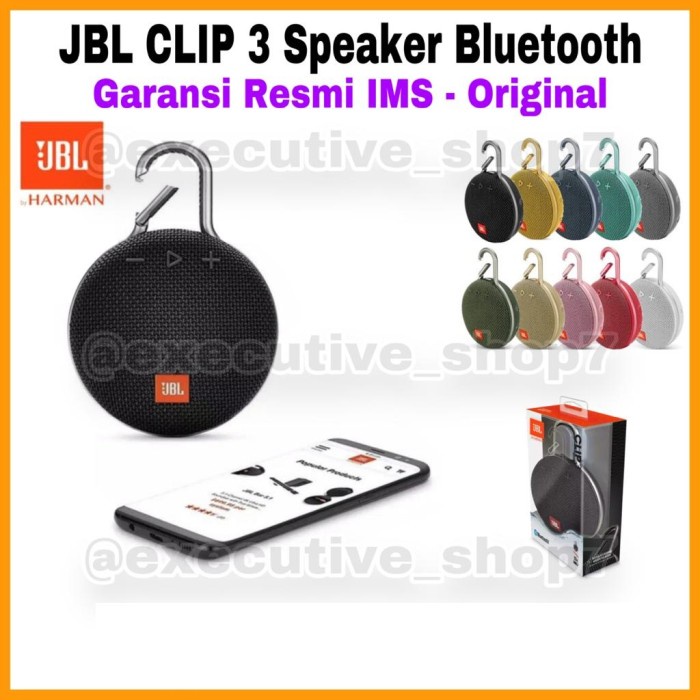 Speaker Jbl - Jbl Clip 3 Speaker Bluetooth - Garansi Resmi Ims - Original