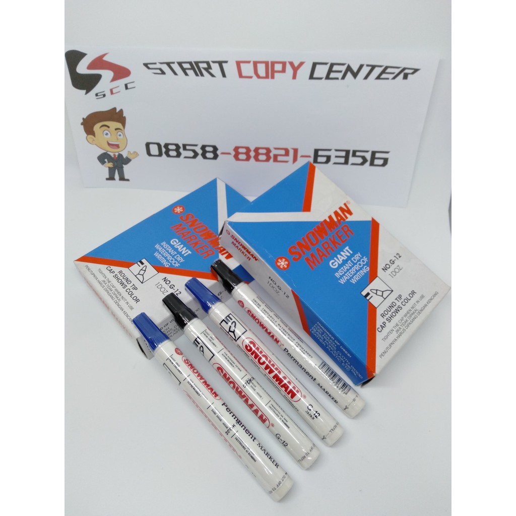 

SPIDOL SNOWMAN MARKER PERMANENT G-12 HITAM BIRU