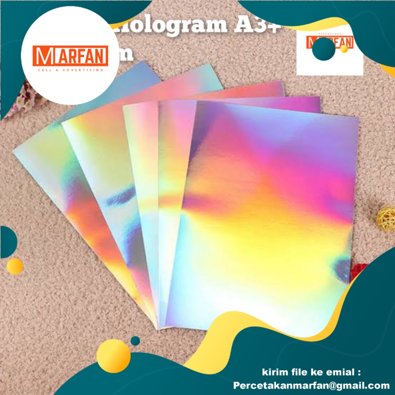 Cetak Stiker Label Hologram Custom A3+  Stiker Hologram Tanpa Laminasi