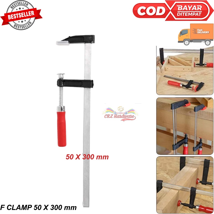 CLAMP KLEM F CLAMP 50X300 mm Catok Klem Penjepit Kayu Besi