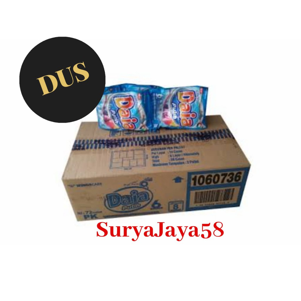 Sabun Cuci Bubuk / Detergen Daia Putih rencengan | Daia Softener Rencengan | ukuran 57gr |Dus