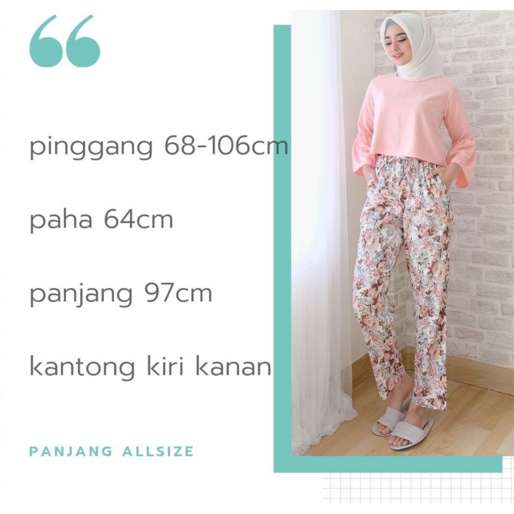 AS Celana Panjang Wanita katun jepang ukuran Allsize