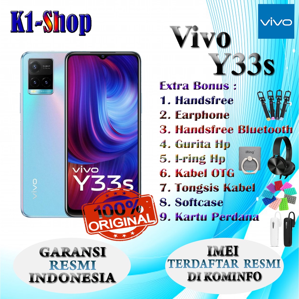 HP VIVO Y33s RAM 8/128GB GARANSI RESMI VIVO INDONSESIA