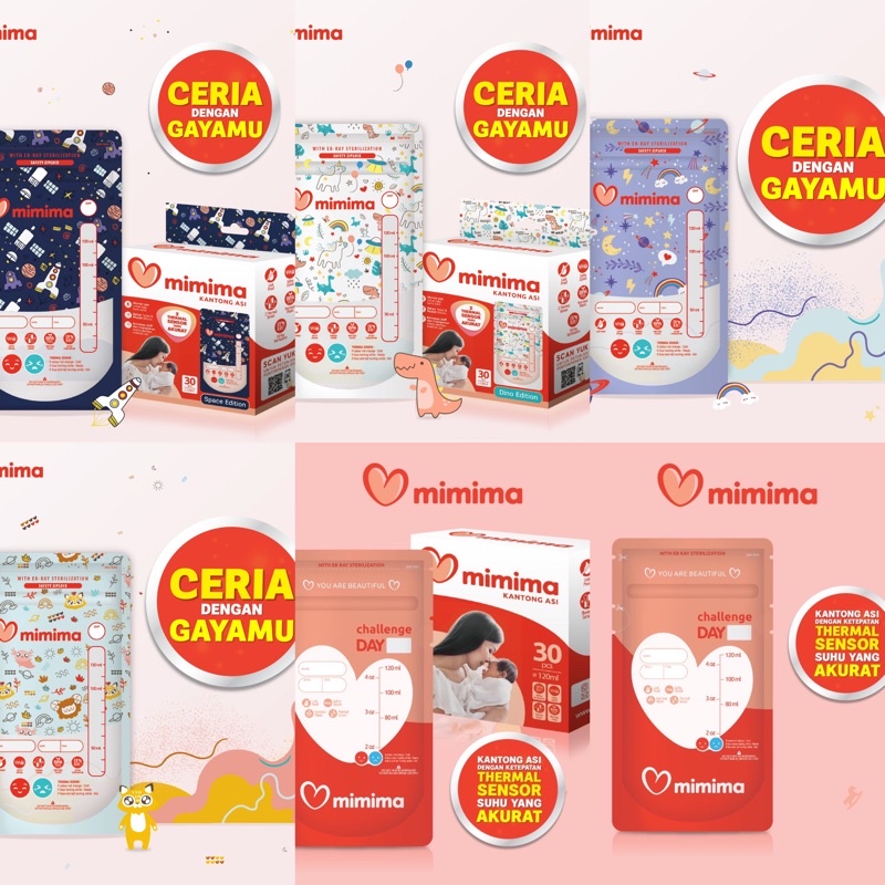 MIMIMA KANTONG ASI 120ML ISI 30PCS - plastik penyimpan asi ibu menyusui