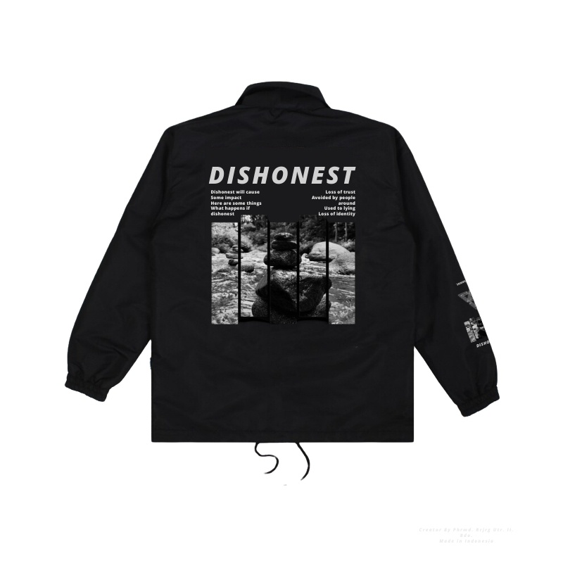 Jaket Coach Pria Dishonest Ash black | Jaket Windbreaker | Jaket Pria | Jaket Parasut | Jaket Coach Pria Ashall Original Terbaru