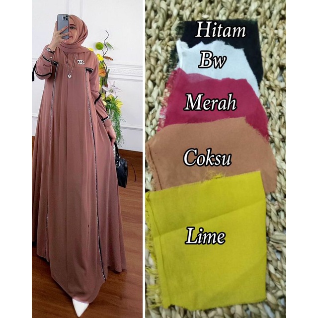Nessa Abaya set By Hijabika-F Lime