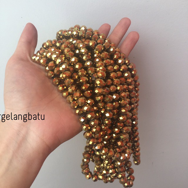 Crystal Ceko Doff 10mm GOLD EMAS spacer pembatas bahan gelang kalung aksesoris supplier online shop