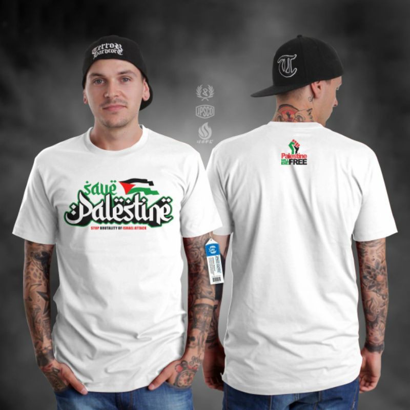 KAOS SAVE PALESTINA PAKAIAN PRIA