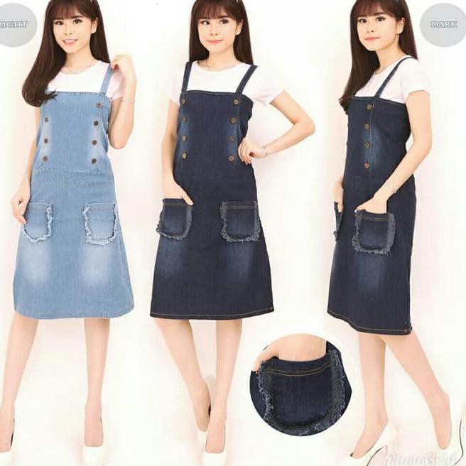LZML ALVINA OVERALL/OVERALL JEANS JUMBO/OVERALL ROK JEANS/BAJU KODOK JUMBO/ QF7M