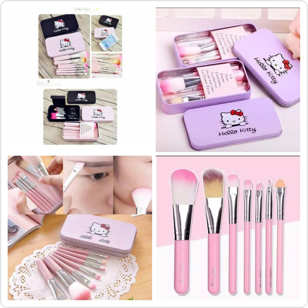 HELLO KITTY BRUSH KUAS SET 7 IN 1 - GOOD QUALITY