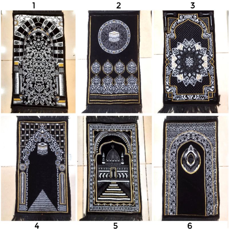Sajadah Turkey Bulu Hitam Size Kecil/Kepala/Muka Oleh oleh haji umroh ukuran 35x60