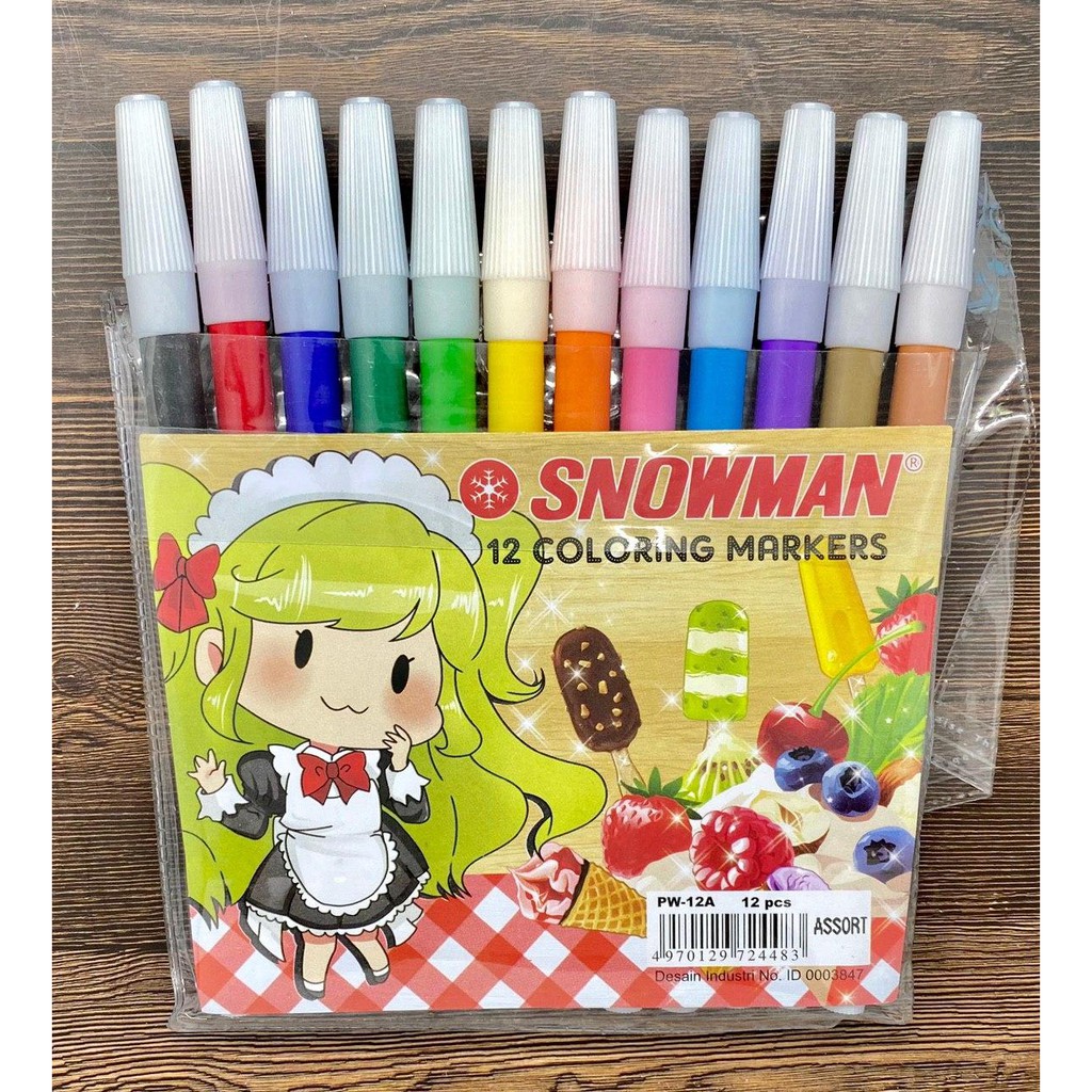 

Spidol Snowman isi 12 coloring markers-PW12A