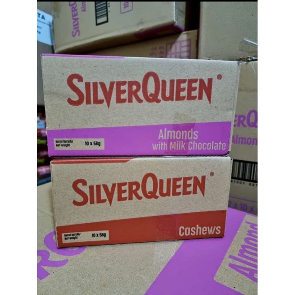 silverqueen 1 dus  isi 10 pcs mede almond 58 gram