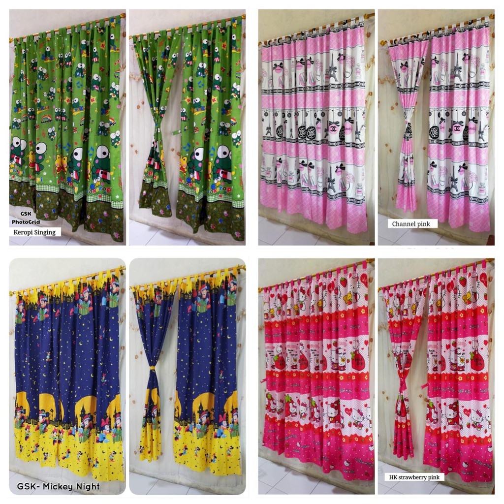 (COD) GORDEN PEREKAT KARAKTER / Gorden/Gordyn/Horden Pintu Ukuran 120x200 Bahan Katun Dispers