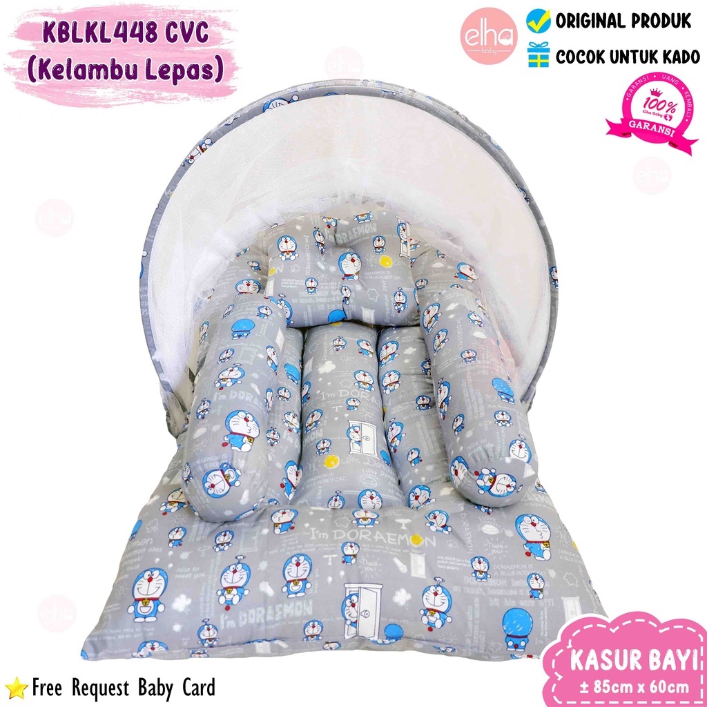 KASUR BAYI LIPAT BERKELAMBU BISA LEPAS / TEMPAT TIDUR BAYI MOTIF ANIMAL / KASUR BAYI PORTABLE / KADO BAYI