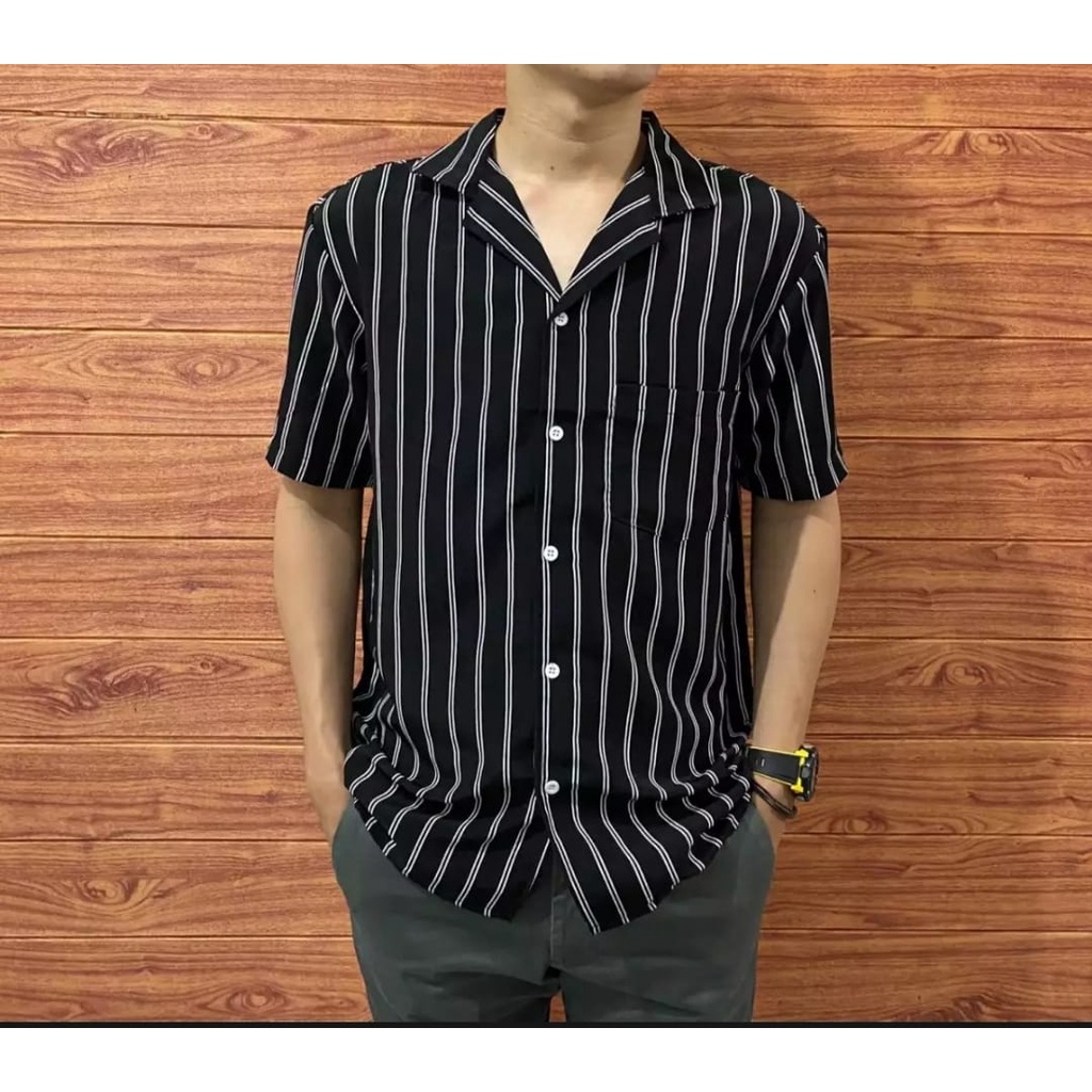 Kemeja Stripe Pria Kemeja Casual Pria Shirt kemeja Pria Salur