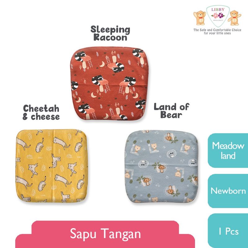 (3pcs/pack) Libby / Miyo Sapu Tangan Bayi / Lap Bayi Motif