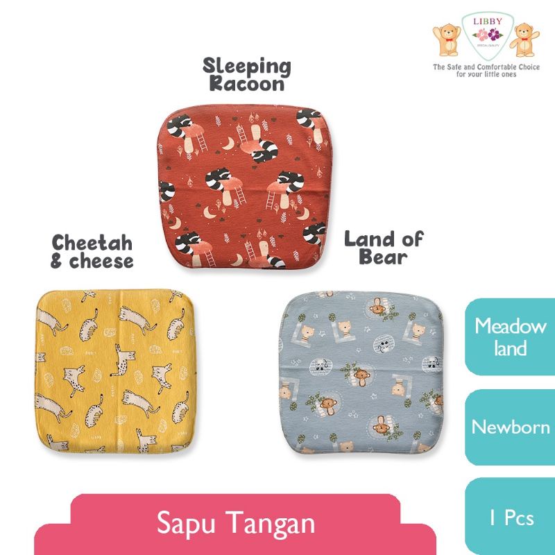 (3pcs/pack) Libby / Miyo Sapu Tangan Bayi / Lap Bayi Motif