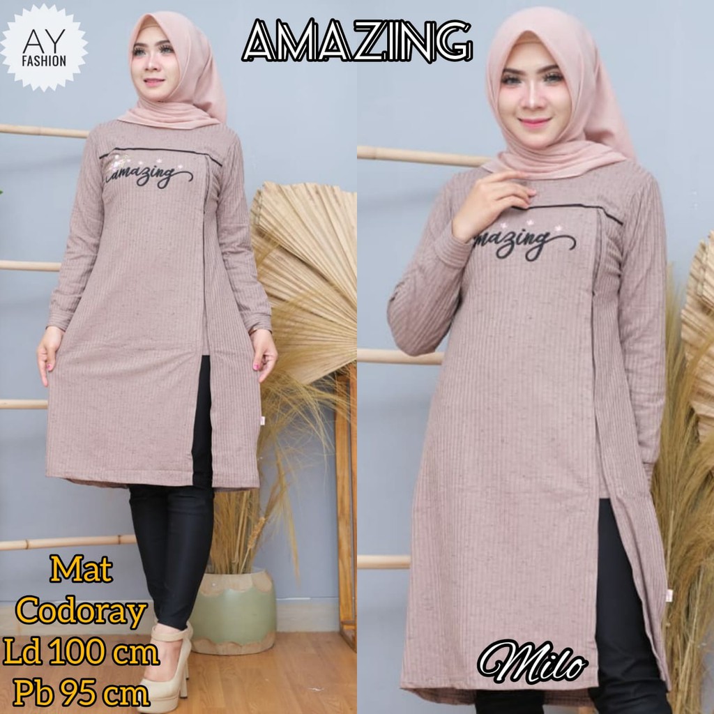 (COD) KAOS WANITA TUNIK AMAZING TERBARU