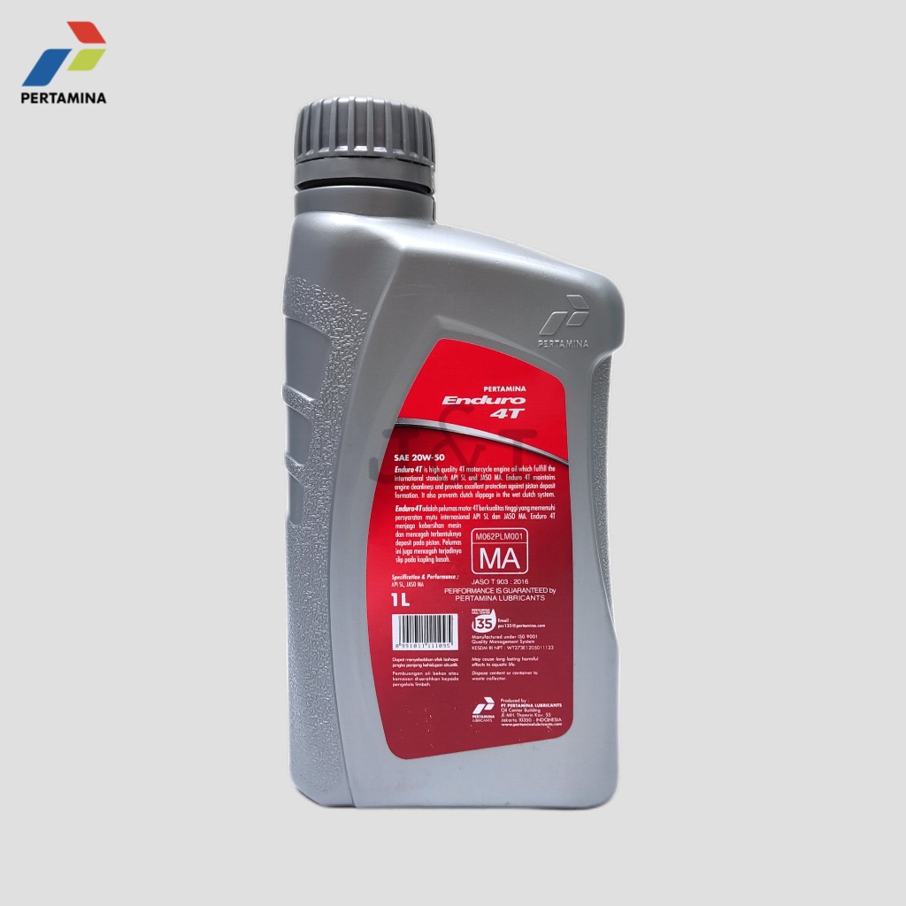 Oli Pertamina Enduro 4T 20W-50 API SL JASO MA 1 Liter