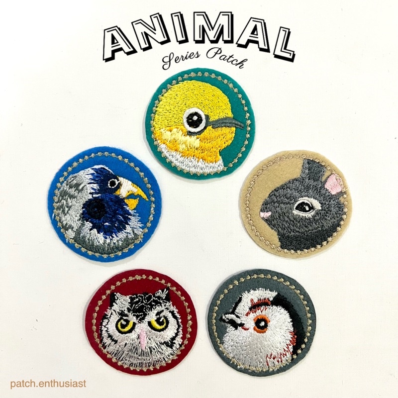 Patch Bordir Animal, Burung, Kelinci