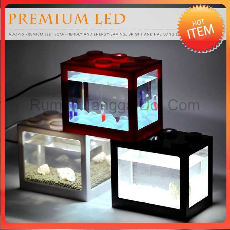 Aquarium Mini Lego Block with Colorful LED Lampu Warna Warni