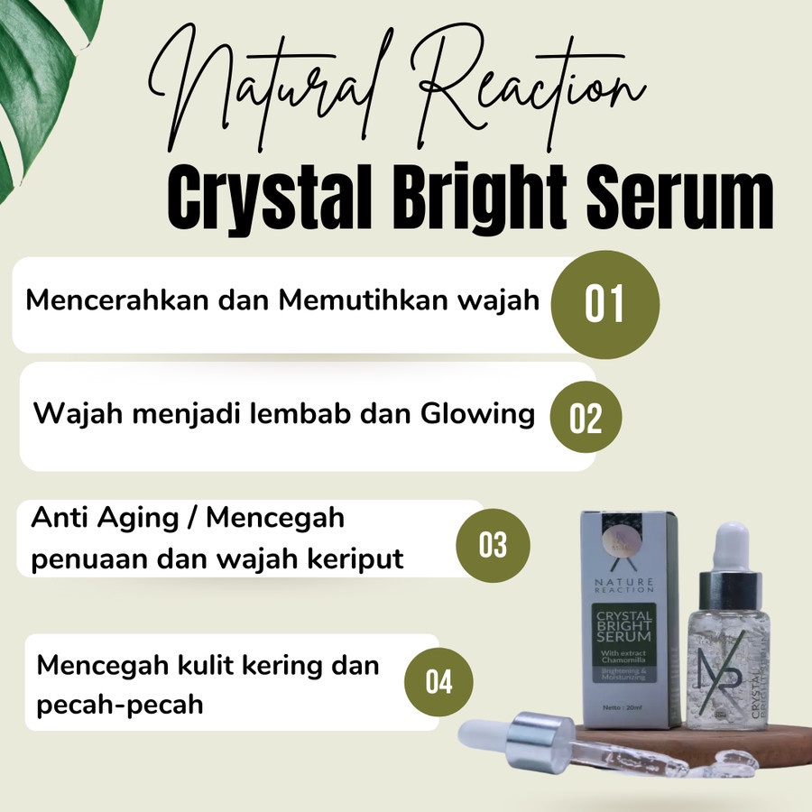 Nature Reaction Crystal Bright Serum 100 Ori Serum Natural Reaction Crystal Pencerah Wajah Penghilang Flek Hitam Di Wajah Membandel Original Bpom