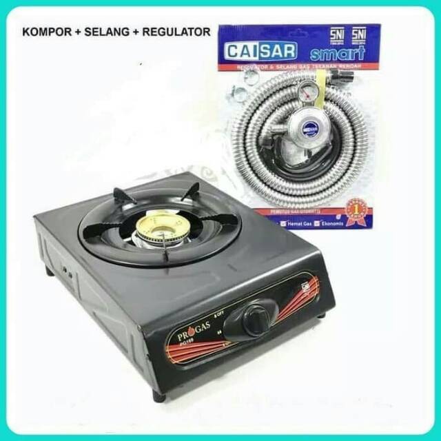 KOMPOR GAS 1 TUNGKU free SELANG PAKET REGULATOR 1.8M RENDOM