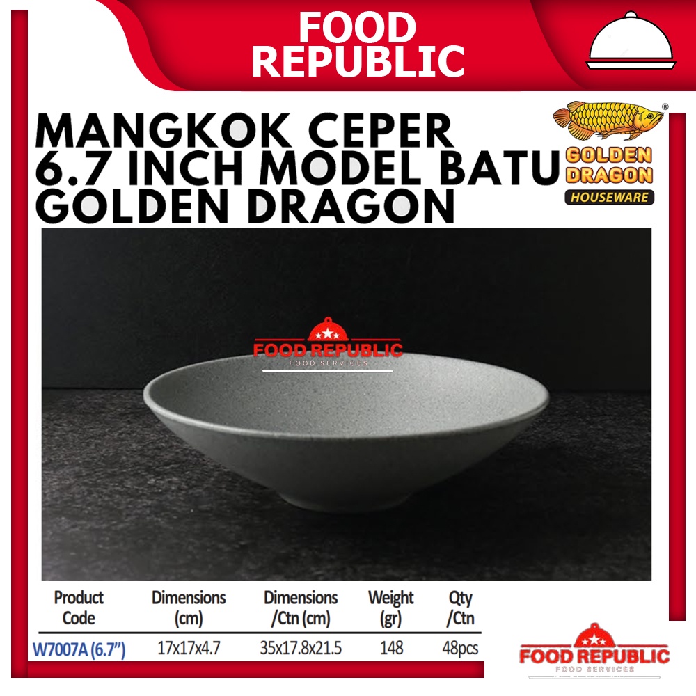 GOLDEN DRAGON MANGKOK CEPER 7 INCH MELAMINE W7007A MANGKUK MELAMIN BOWL