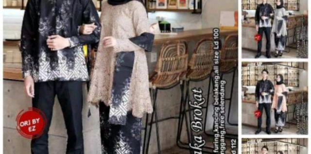 Couple Batik Monaka Brokat Free Selendang 111