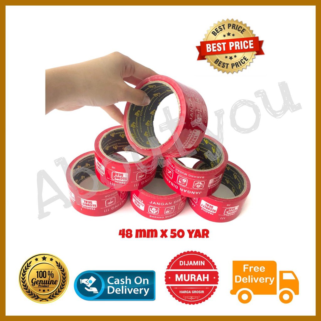 

PROMO Lakban FRAGILE jangan dibanting murah MUSCLE KECIL