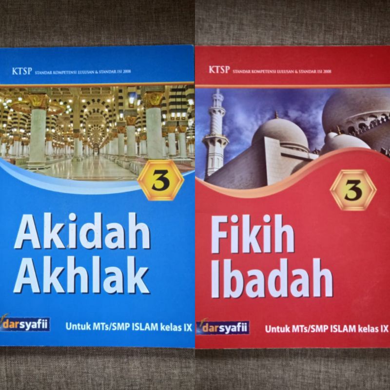 Buku Paket Fikih Ibadah Akidah Akhlak darsyafii Imam syafii syafi'i SMP MTS kelas 3 9  bekas