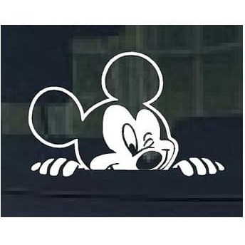 cutting sticker Stiker Mobil Mickey Intip Tempel di Kaca Belakang