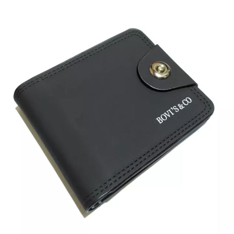 DOMPET PRIA MASKULIN MODEL KANCING-Hitam bovis