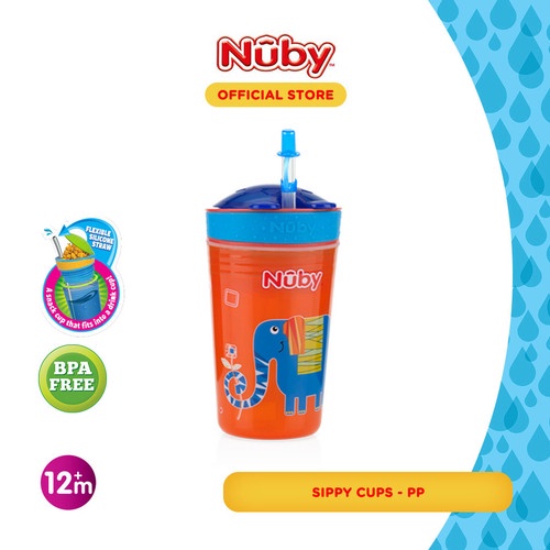 NUBY SNACKNSIP CUP W/STRW COVER ELE