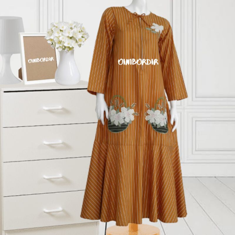 Daster Bordir Premium Katun Jepang Tokai Malangan Salur Busui Bumil