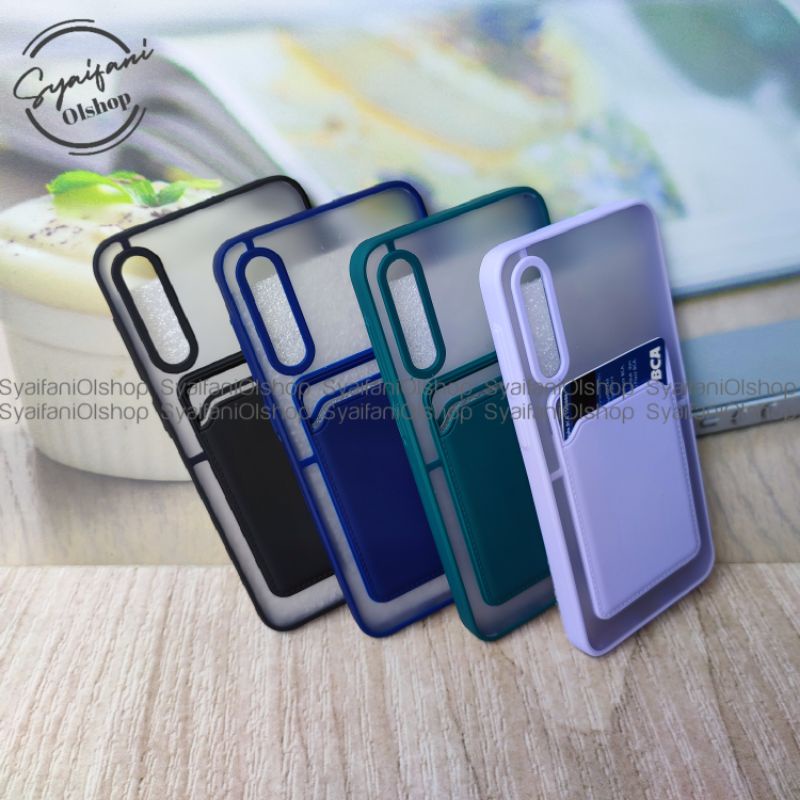 Card Case Samsung A50 (SM-A505) / A50s (SM-A507) / Galaxy A50 / A50s Case Slot Kartu + Protection Camera