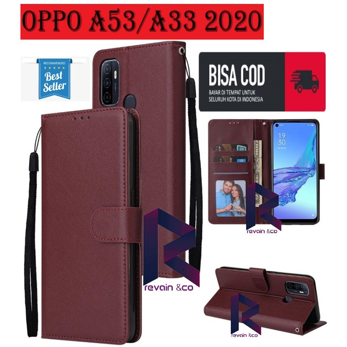 OPPO A53/A33 2020 CASING DOMPET FLIP WALLET LEATHER STANDING KULIT PREMIUM SARUNG BUKA TUTUP FLIP CASE OPPO A53 A33 2020