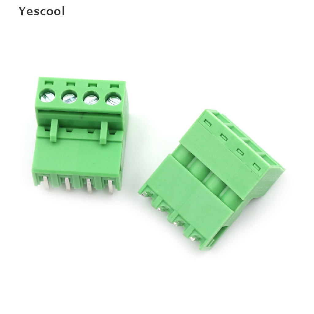 Yescool 20pcs Blok Terminal Konektor PCB Plug-in 4Pin Pitch 5.08mm