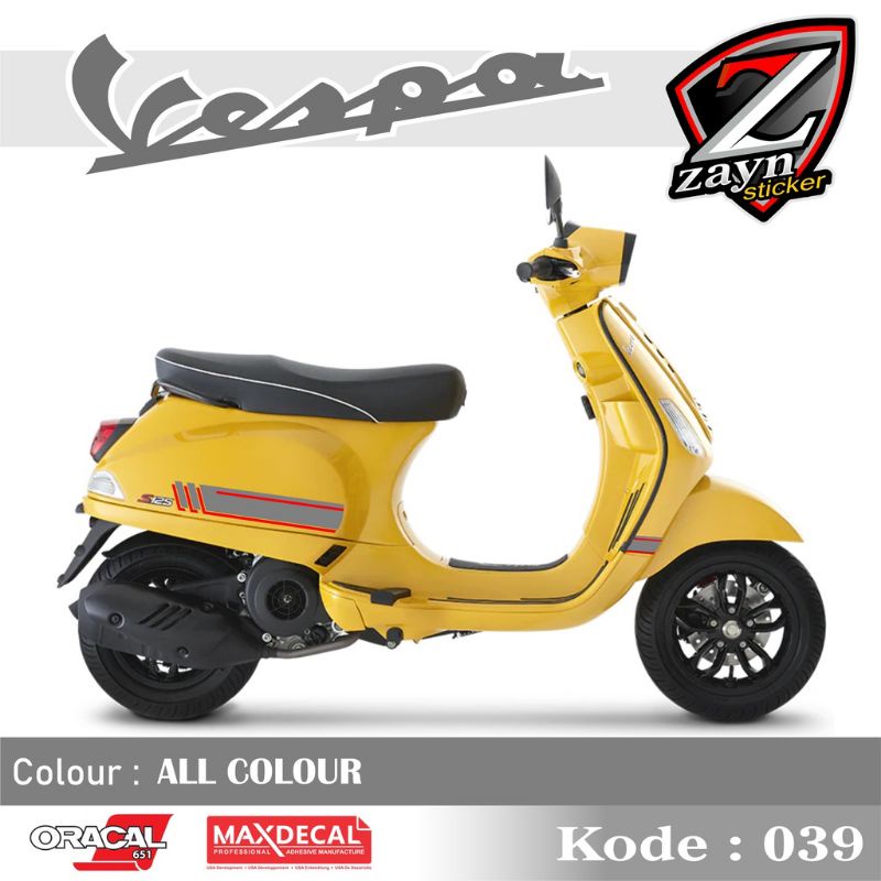 TERMURAH, STICKER LIST CUTTING STIKER STRIPING VESPA S/LX SIMPLE 039