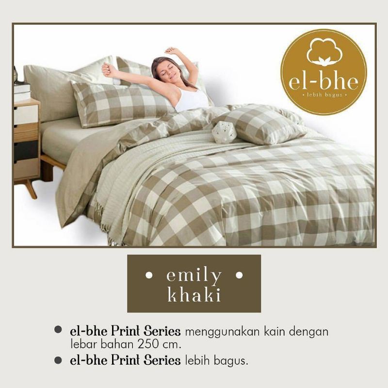 SPREI KOTAK Emily AESTHETIC KATUN KOREA SINGLE 90x200/120x200/160x200/180x200 ( T 20-30 cm )