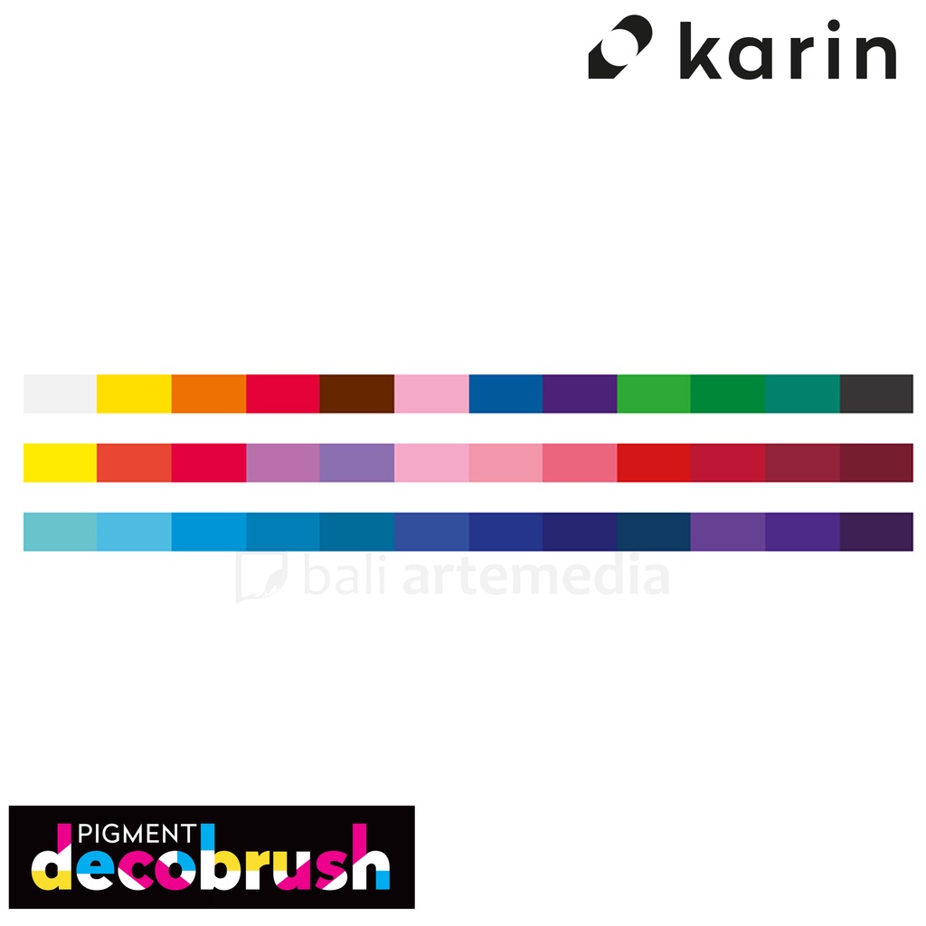 Karin PIGMENT Decobrush DESIGNER Set 36 pcs (Basic, Passion &amp; Violet- Blue)