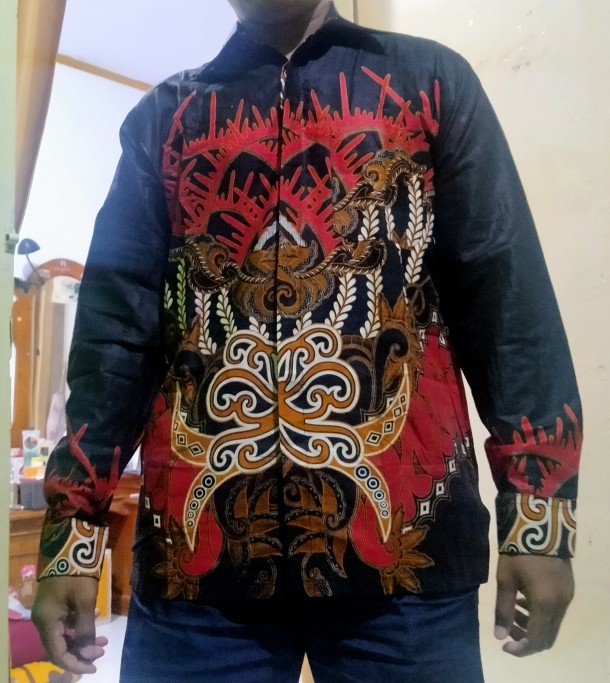 Kemeja Dayak Tribal Sogan Batik Pria Lengan Panjang Series