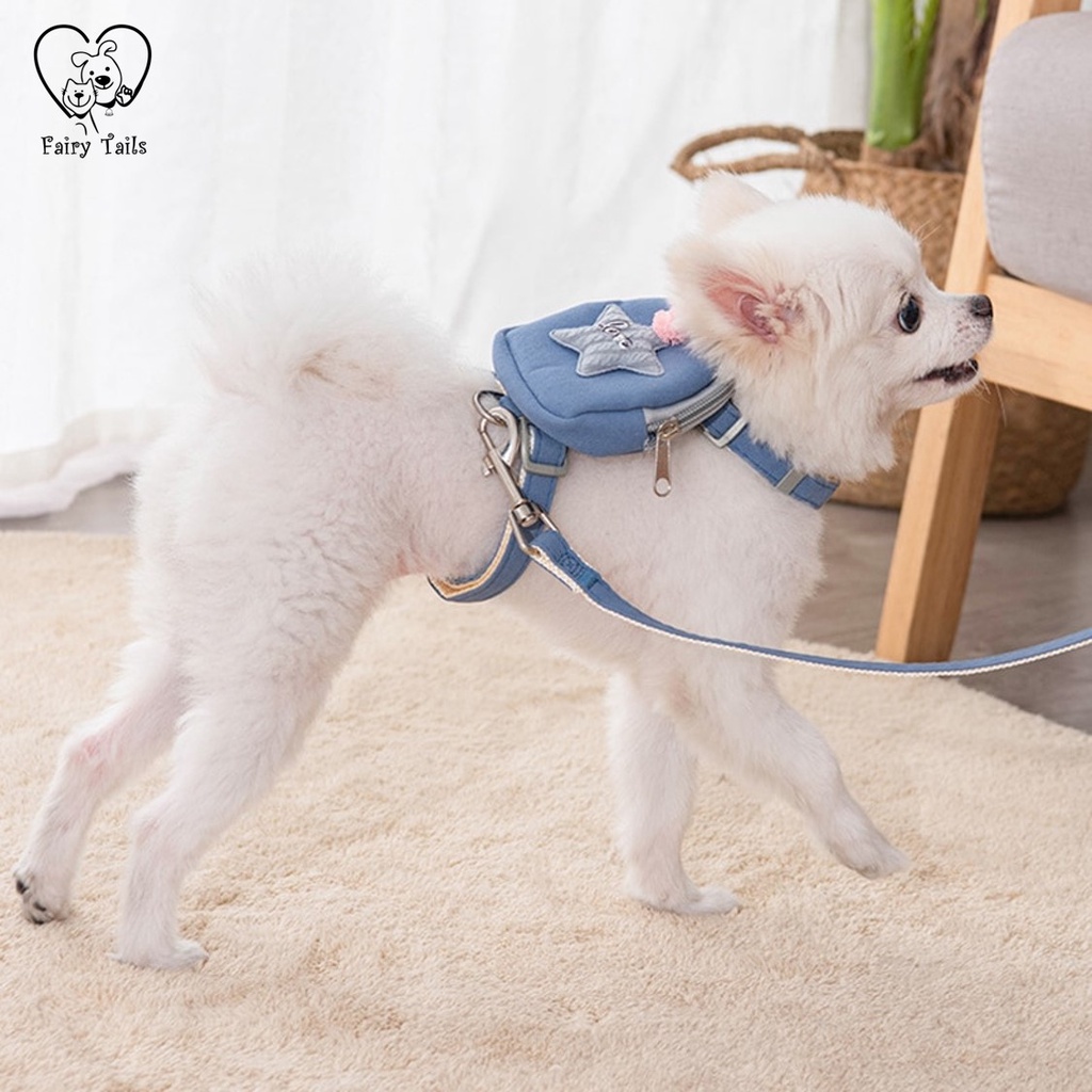 Tali Tuntun Tali Kekang dengan Tas Ransel Untuk Anabul Kucing dan Anjing Travel Outdoor | Pet Cat Dog Leash Harness with Backpack