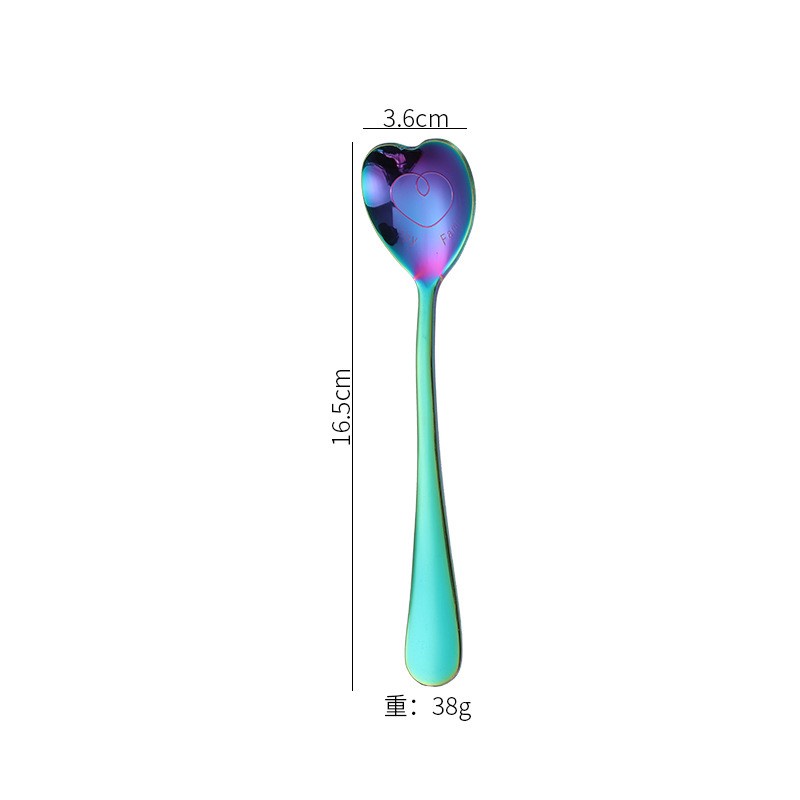 KOREAN LOVE SPOON AESTHETIC/SENDOK HATI STAINLESS COLORFUL/SENDOK LUCU