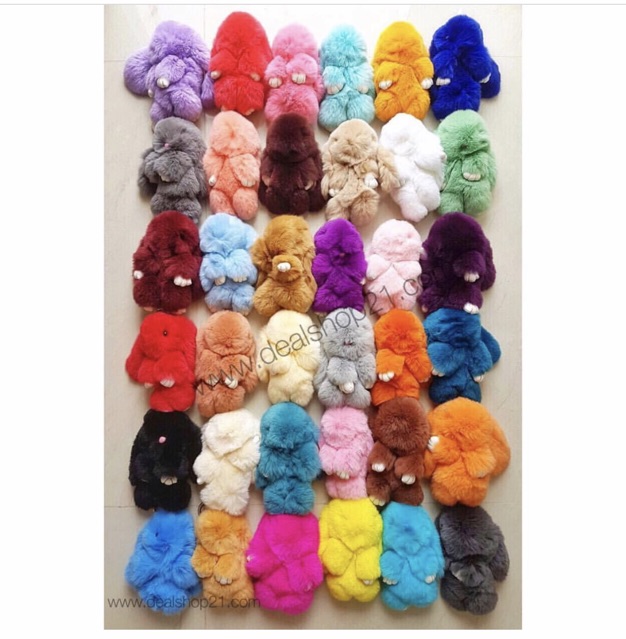 Gantung tas model kelinci, Rabbit fox fur, size besar ( 18-20 cm )