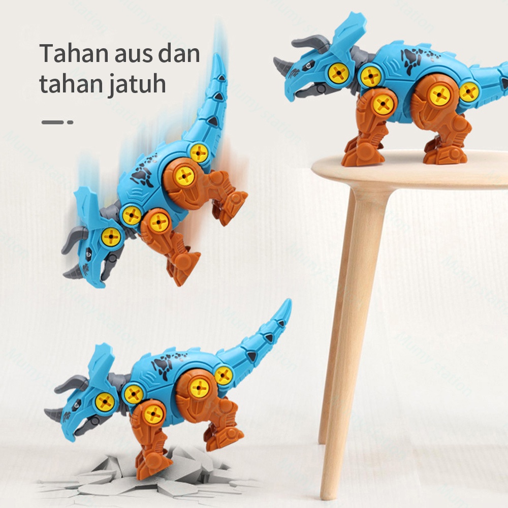 Mumystation DIY Dino Puzzle Assembly mainan anak bongkar pasang Dinosaurus