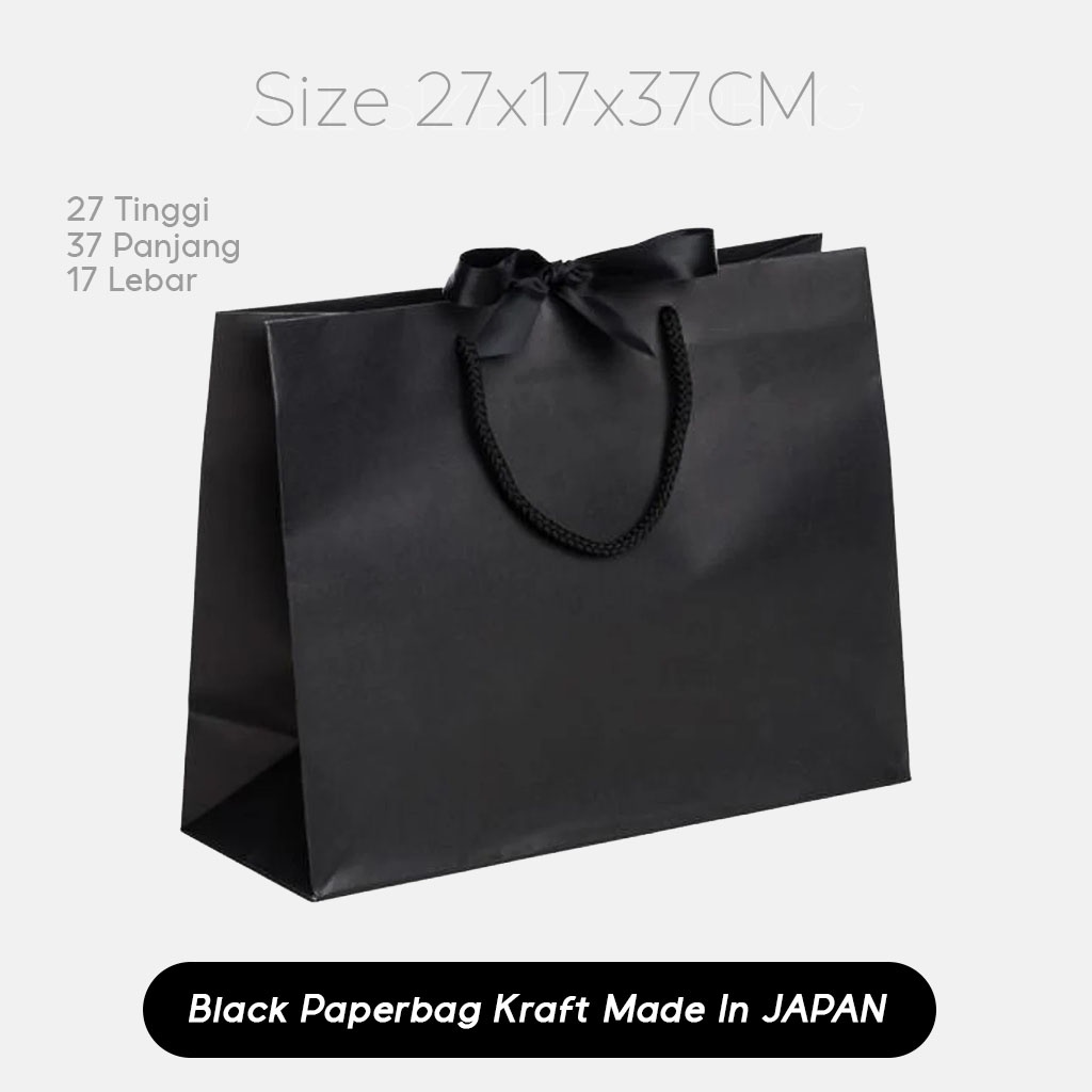 

Paper bag hitam besar 27x17x37 cm / Paper bag kado souvenir wedding packing olshop / Papper bag kertas warna hitam / Paper bag big packaging online shop murah